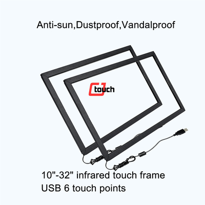 Antiglare 32 นิ้ว Ir แผงหน้าจอสัมผัส Vandalproof 3mm กระจกนิรภัย