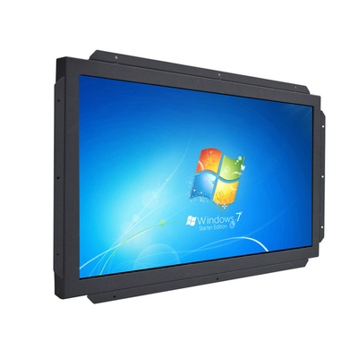 Anti Glare Vandalproof LCD จอสัมผัสอินฟราเรดพร้อมกรอบเปิด DC 12V Power