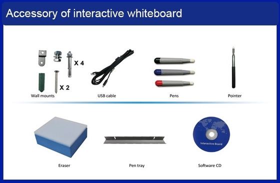 กระดานไวท์บอร์ดแบบโต้ตอบเพื่อการศึกษา 95 '', All In One 3840x2160 Interactive Smart Board
